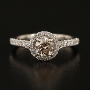 14K 1.05 CTW Diamond Ring with 0.65 CTW Center